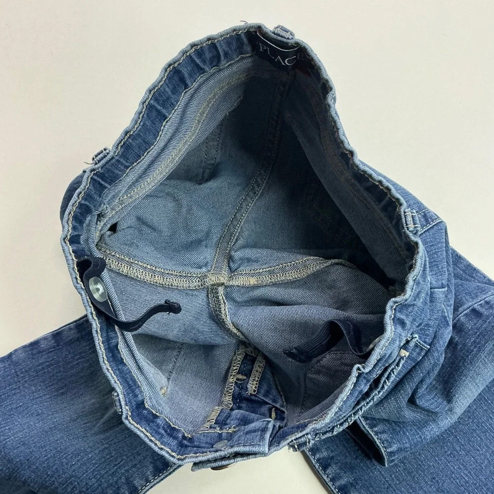 The Children's Place Blue Flare Jeans Kids Sz 10 Braided Pocket Adjustable Waist